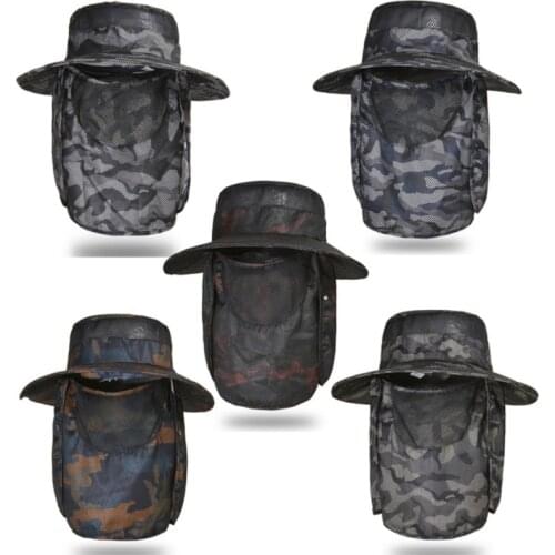 Sun Protection Hat Fishing Camouflage Sun Hat With UV Protection UPF Outdoor Bucket Hat For Fishing Hiking Camping Men Women