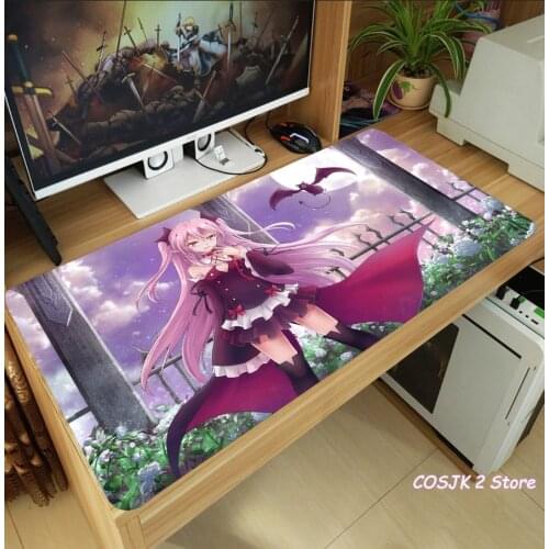 Anime Seraph of the end Yuichiro Hyakuya Hiiragi Shinoa Mouse Pad Thicken Laptop Gaming Mice Mat Keyboard Mat Anti-Slip Playmat
