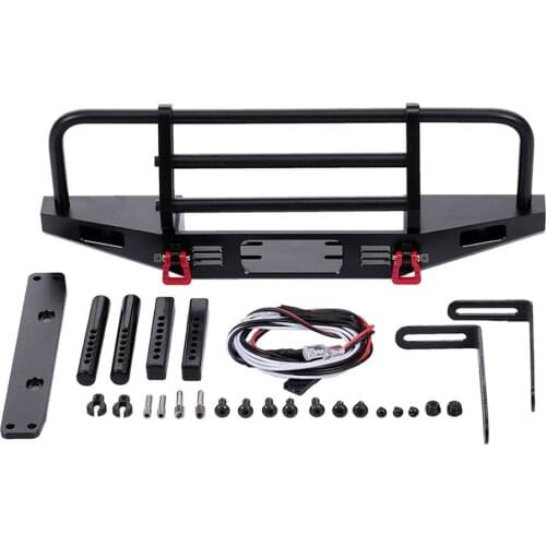 Metal Front Bumper With LED Round Lights Adjustable Mounting Height Car Accessories Exquisite Workmanship