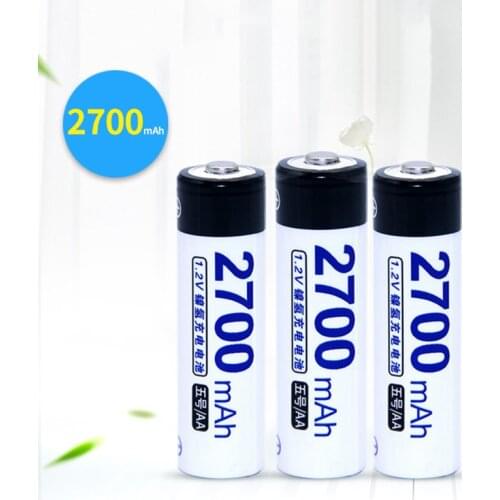 New AA Battery 2700 MAH 1.2V Rechargeable Battery AA Ni MH Rechargeable Bateria for Toy Remote Control Micphone Batteries