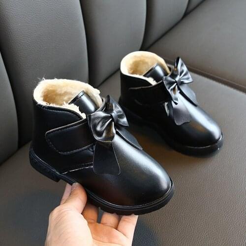 Autumn Winter New Childrens Martin Boots Boys Girls Genuine Leather Booties Fashion Kids Boots Non-slip Warm Leather Shoes