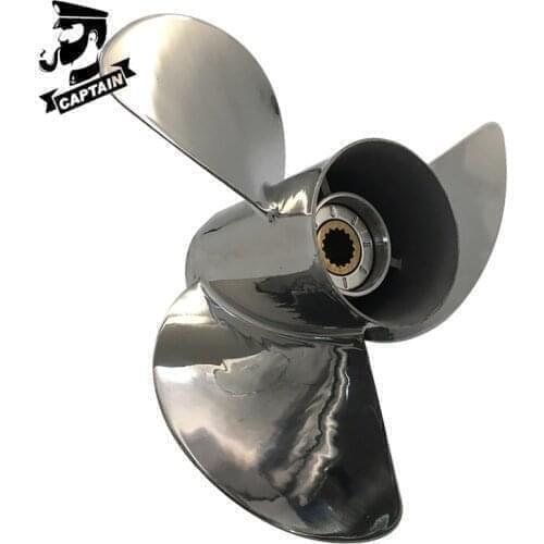 Captain Propeller 13 7/8X15 Fit Suzuki Outboard Engines DF60 DT75 DT85 DT115 Stainless Steel 13 Tooth Spline RH 58200-92J40-000