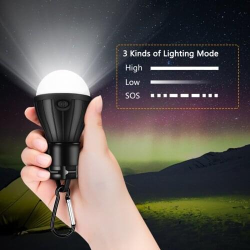 Portable Camping Lantern Mini Tent Lamp 3LEDs Bulb Battery Power Emergency Lamp Waterproof Hanging Hook Flashlight Fishing Light