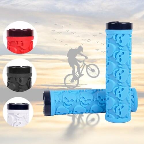 1Pair Ghost Skeleton Bike Bicycle Handlebar Cover anti slip Soft Lightweight Rubber Grips MTB Mountain Bike Handle Bar Covers