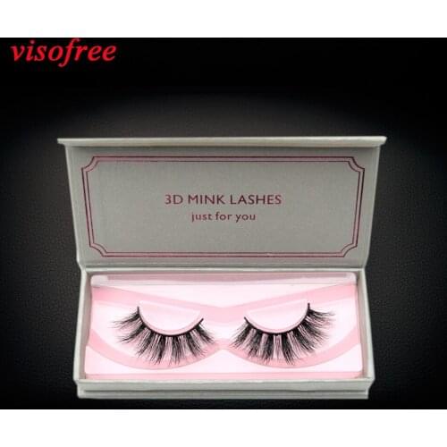 Visofree 3D Mink Eyelashes Hand Made Full Strip Lashes Medium Volume Fluffy False Eyelash Makup Reusable Eye Lashes Natural Lash