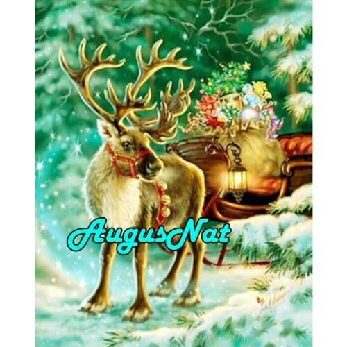 Christmas stag diamond painting antler deer daimond mosaic diamant borderie winter puzzle picture diamont embroidery stickers