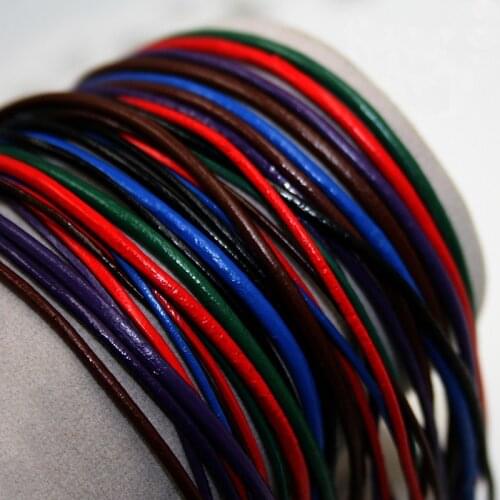 Promotion 2MM Genuine Leather Jewelry Cord 2m/lot Leather Thread For Necklace / Bracelet PS-FXN003