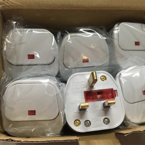 UK 3 Pin Switch 250V 13A AC Power Plug With Switch Male Electrical Socket Fused Connect Cord Overload Protection Adapter