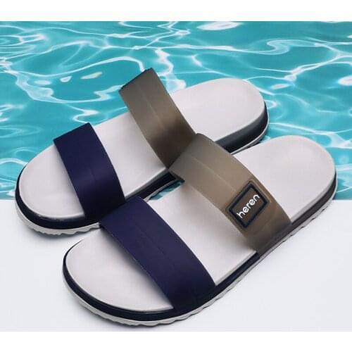 Fashion Men Rubber Beach Slippers Slides Summer Mens Shoe Outdoor Slides Soft Slipper Garden Pool Shoes For Men