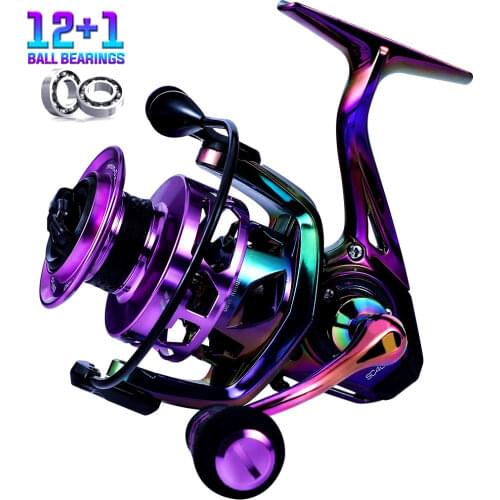 Sougayilang Multicolor Carbon Drag Spinning Fishing Reel 12+1BB 6.0:1 High Speed Super Smooth Carp Fishing Reels Saltwater