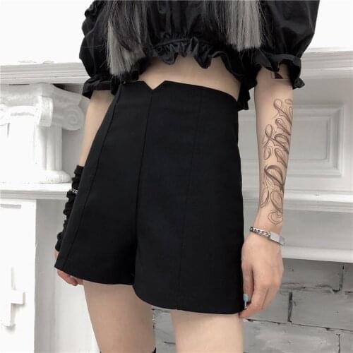 2021 High Quality Casual Elastic Black Shorts Women Plus Size Wide Leg Chic Fashion Ladies High Waist Summer Hot Pant Y637