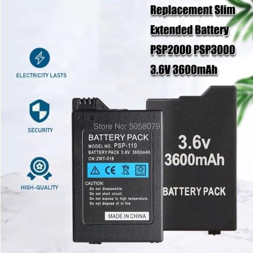 3.6V 3600mAh Rechargeable Lithium Battery Pack For Sony PSP 2000 PSP 3000 PSP2000 PSP3000 PlayStation Portable Replacement cell