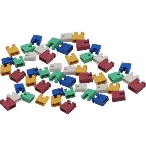 60PCS 2.54mm Pitch Colorful Pin Header Standard Computer Jumper Block Connector 3 1/2 Hard Disk Drive Motherboard Expansion Card