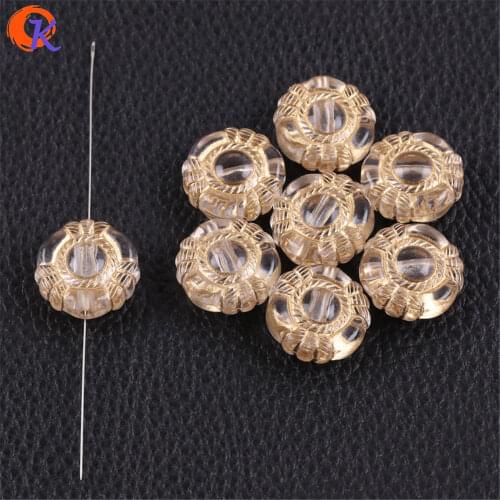 Cordial Design 200pcs/lot 21x21mm Acrylic Beads/Coin Shape Bead/Gold Stripe Bead/Hand Made/Jewelry Accessories (Design As Shown)