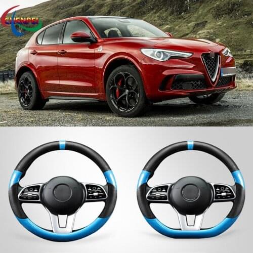 Four Seasons Universal Car Steering Wheel Cover For Alfa-Romeo Series Giulia Stelvio Giulietta 147 156 159 Car Accessories