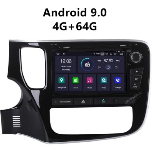 JSTMAX Android 9.0 car Radio multimedia gps player 4G+64G for Mitsubishi Outlander 2014 2015 2016 2017 2018 Auto Stereo
