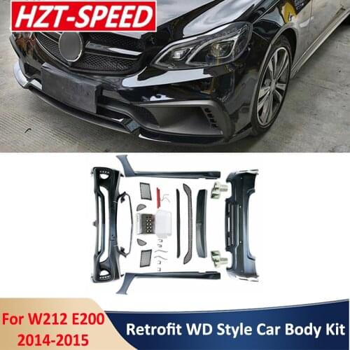 W212 Modify to WD Style Car Body Kit PP Unpainted Front Rear Bumper Side Skirts Rear Wing Spoiler For Benz W212 E200 E260 E300