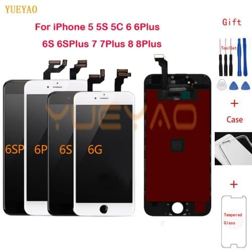 Grade AAA+++ For iPhone 6 6S Plus 7 8 Plus LCD With 3D Force Touch Screen Digitizer Assembly For iPhone 5 5C 5S Display