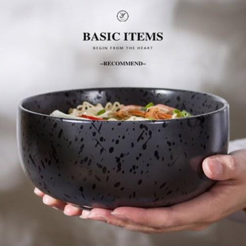 FANCITY Creative Noodle Bowl Japanese Ceramic Bowl Tableware Ramen Bowl Large Soup Bowl Household Large Bowl Rice Bowl Salad