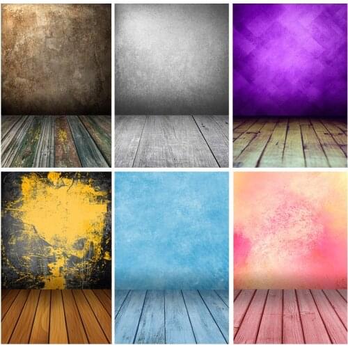 Old Vintage Gradient Solid Color Photography Backdrops Props Brick Wall Wooden Floor Baby Portrait Photo Backgrounds 210125MB-06