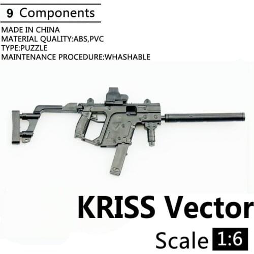 1:6 KRISS Vector Submachine Gun Plastic Assembled Firearm Puzzle Model For 1/6 Soldiers Military Weapons Building Blocks