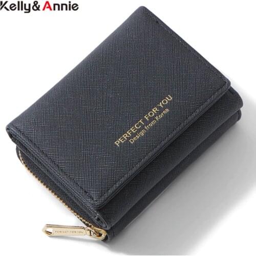 Brand Trifold Small Wallet Women Soft Leather Zipper Coin Pocket Purses Female Wallets High Quality Ladies Slim Purse Carteras