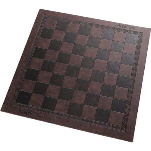 Leather International Chess Board Games Mat Checkers Universal Chessboard 448D