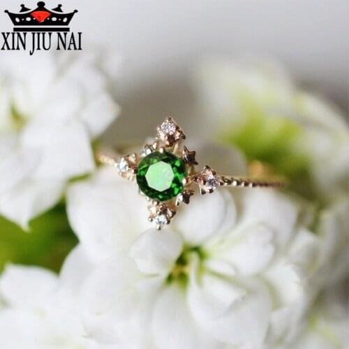 Round Princess Ring Rose Zircon CZ Ms. Party Jewelry Fashion Gift Mothers Day Elegant Temperament Lady Ring