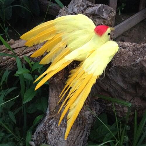 About 22cm cute simulation wings bird model foam&furs yellow bird doll gift 2183
