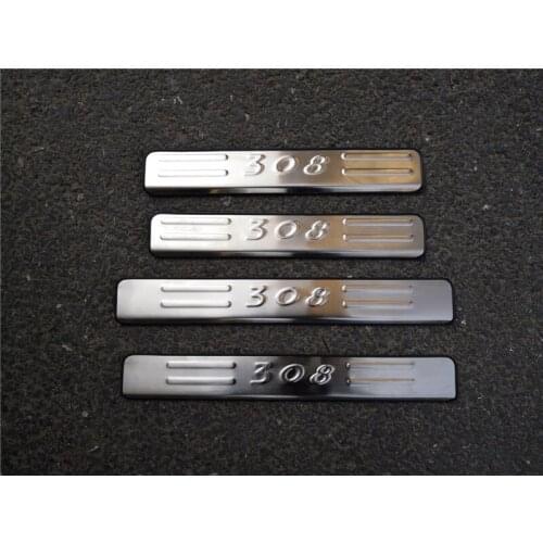 For Peugeot 308 2012-2019 stainless steel Car Scuff Plate/Door Sill Door Sill door cover outside door sill plate Car styling