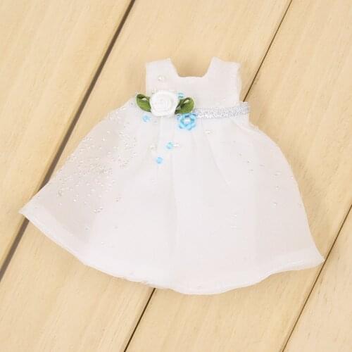 Outfits for Middle Blyth doll Bling bling white dress the Elegant dressing