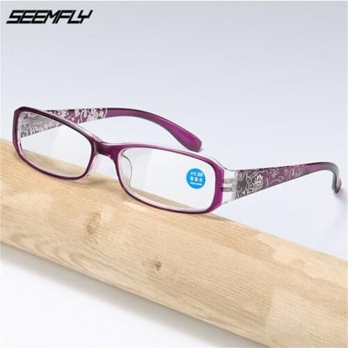 Seemfly New Classic Printing Reading Glasses Fashion Elegant Anti Blue Light Presbyopic Eyeglasses Goggle Diopter +1.0 To +4.0