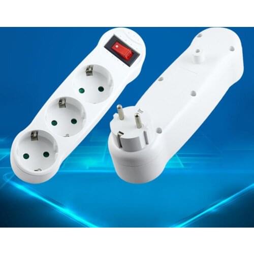 Hot EU Standard 1 to 3 Way German Plug Power Socket 250V Outlet Durable Expansion Adapter With Safety Door Easy To Install