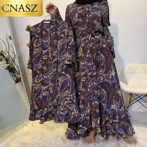 New Arrivals Long Sleeve Mommy And Daughter Dress Fashion Muslim Islamic Elegant Clothing For Ladies Middle East Turkey Womens