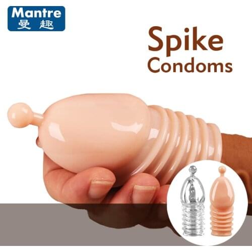Condoms for Men Reusable Spike Condom Stimulate Penis Sleeve Glans Extender