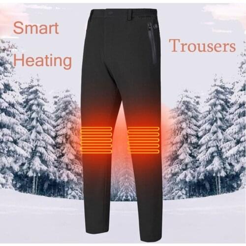 Smart USB Charging Heating Pants Winter Womens Outdoor Electric Thermal Pants Mens Waterproof Windproof Fishing Pants Trekking