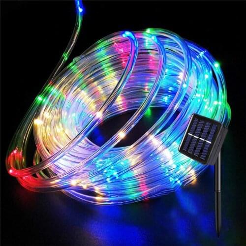 Solar Led Light Garland Outdoor Garden Tree Decor Led Tube Strip Lights Christmas Fairy Light for Party Wedding Yard Decoration