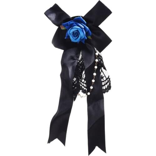 Lolita Girl Rose Floral Lace Hair Clip Gothic Vintage Headwear Flowers Lace Hair Clips Handmade Accessories