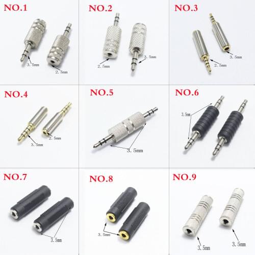 1pcs 2.5mm/3.5mm Female To Female Audio Adapter Connector Coupler Stereo F/F Extension Audio plug Converter Male to female