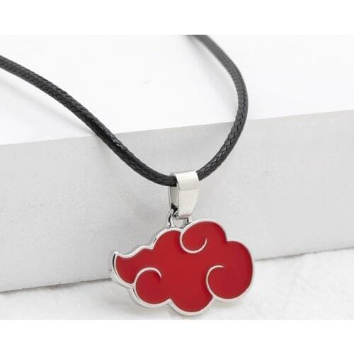 1Pcs Japanese Anime Cosplay Akatsuki Organization Red Cloud Sign Metal Unisex Pendant Trendy jewelry Women Men Necklace