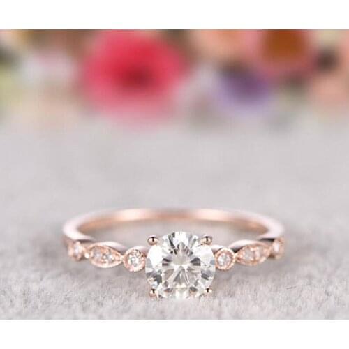 100% Natural Diamond Rose Rings for Women 925 Silver Wedding Bands Luxury Fine Fashion Jewelry Couple Wedding Joyeria Fina Gift