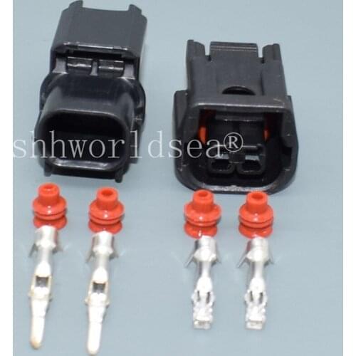 Shhworldsea 2Pin Auto Headlight Fog Light Socket Daytime Running Light Plug 6189-7408 6189-1408 For Honda Crown URV Civic Accord