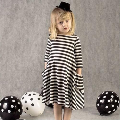 2021 Spring Girls Dresses Stripe Kids Dress Children Long Sleeve girls dresses Mother Daughter Dresses family matching Clothes
