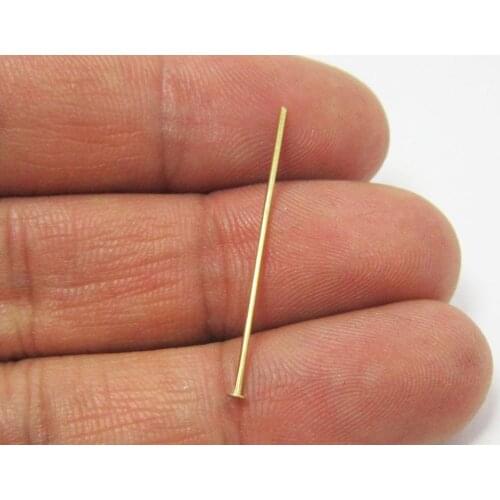 Brass head pin 30x0.7mm Raw brass beading pins R679