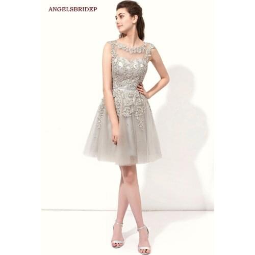 ANGELSBRIDEP Short Homecoming Dress Scoop Neck Applique Pageant Dresses for Graduation Gowns Fast Delivery
