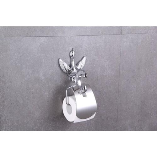 Free ship crystal & brass Chrome swan paper box roll holder toilet paper holder tissue box New