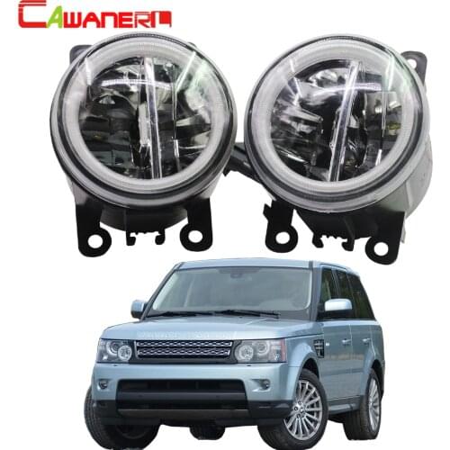 Cawanerl For Land Rover Range Rover Sport LS Closed Off-Road Vehicle 2006-2013 Car H11 LED Lamp Fog Light + Angel Eye DRL 12V