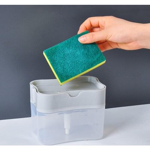 New Press Type Soap Box Dispenser Automatic Distributor Sponge Soap Holder Kitchen Dishwasher Detergent Container Kitchen Tools