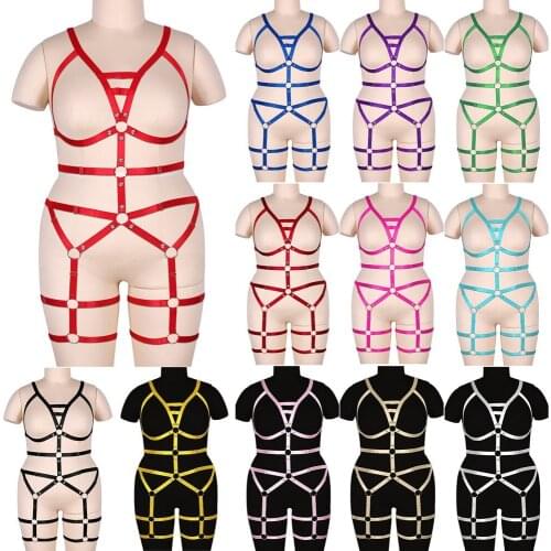 Erotic Lingerie Body Harness Light Sexy Gothic Rave Garter Thigh Bands Goth Womens Underwear Bdsm Women Harness Bra Plus Size