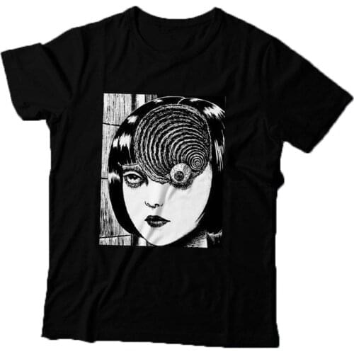 Uzumaki Eyeball Shirt Junji Ito Horror Manga Anime Cult Evan Gelion High Quality Short Sleeves Cotton Funny Cotton T Shirt